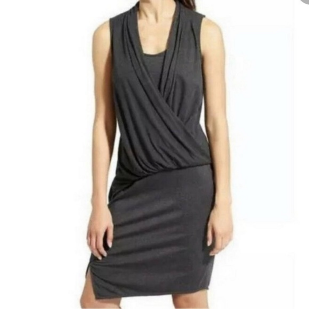 Athleta Duet Wrap‎ Surplice Charcoal Dress Size XS